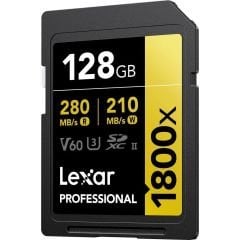 Lexar Professional 128GB 1800X 280 MB/s 4K V60 SDXC Hafıza Kartı