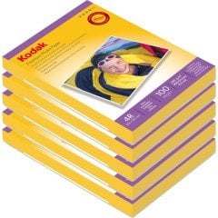 Kodak 230 Gram 10X15 Parlak 5'li Paket 500 Adet İnkjet Fotoğraf Kağıdı parlak