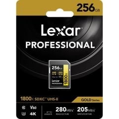 Lexar Professional 256GB 1800X 280 MB/s 4K V60 SDXC Hafıza Kartı