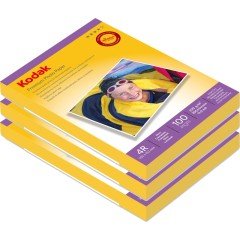 Kodak 230 Gram 10X15 Parlak 3'lü Paket 300 Adet İnkjet Fotoğraf Kağıdı parlak