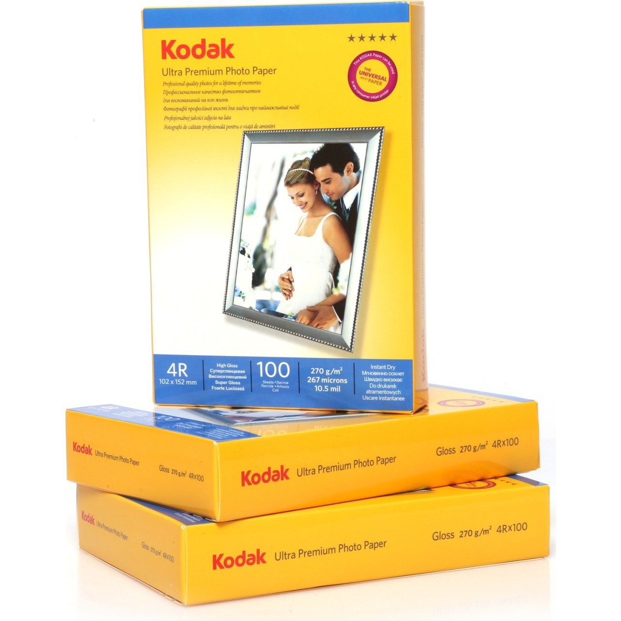 Kodak 270gr 10X15 100lük. Ultra Premium Parlak Inkjet Fotoğraf Kağıdı 3lü