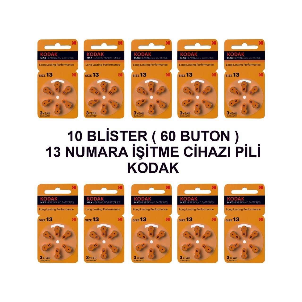Kodak 13 Numara 10 Paket Kodak Işitme Cihazı Pili