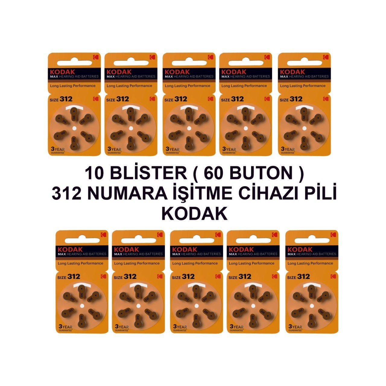 Kodak  312 Numara 10 Paket Kodak Işitme Cihazı Pili