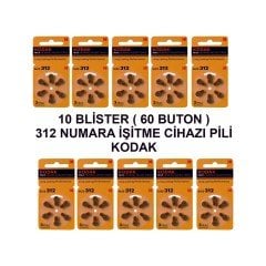 Kodak  312 Numara 10 Paket Kodak Işitme Cihazı Pili