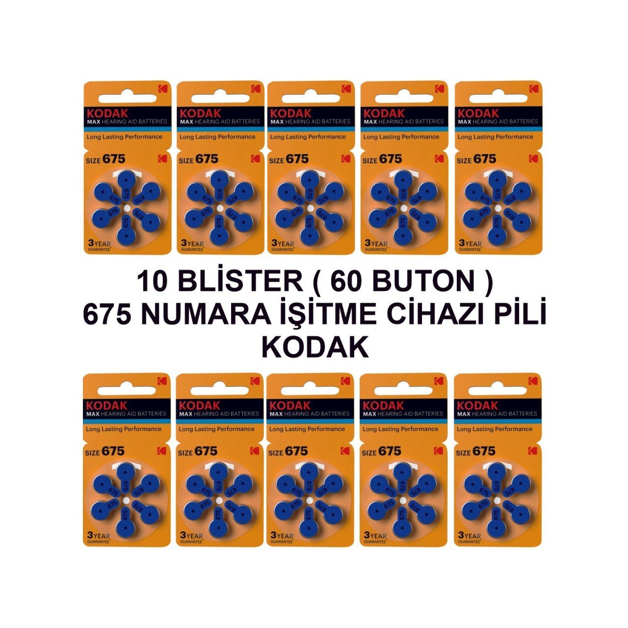 Kodak 675 Numara 10 Paket Kodak Işitme Cihazı Pili