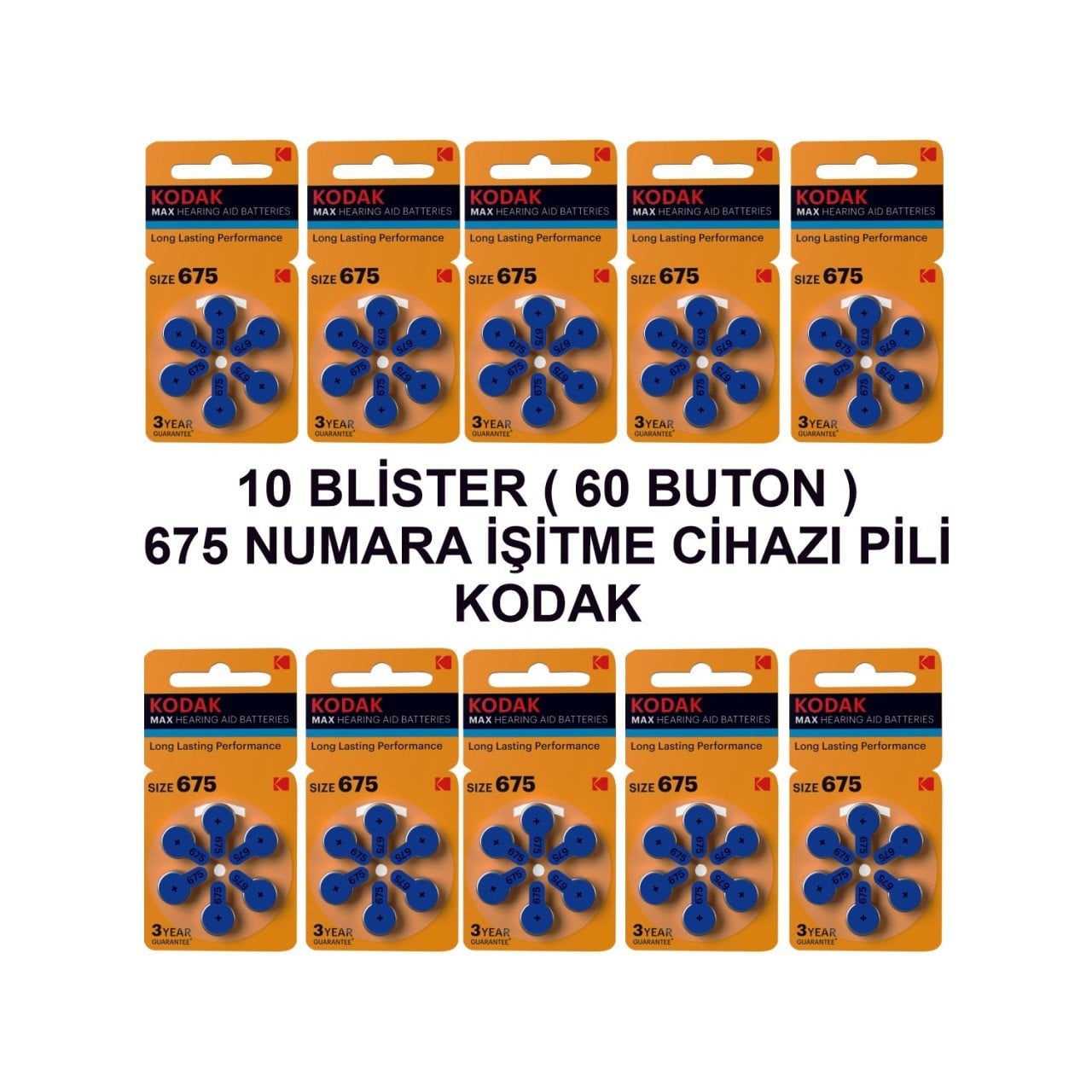 Kodak 675 Numara 10 Paket Kodak Işitme Cihazı Pili