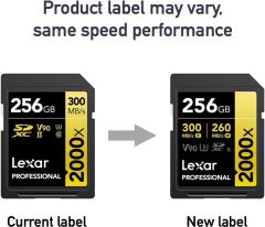 Lexar 256GB Profesyonel 2000x SDXC Hafıza Kartı