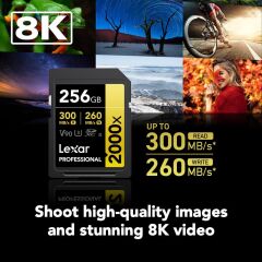 Lexar 256GB Profesyonel 2000x SDXC Hafıza Kartı