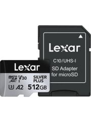Lexar 512GB Silver Plus 205MB 4K V30 Uhsı Micro Sd Hafıza Kartı