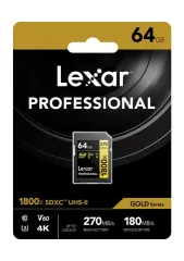 Lexar 64GB Gold Series 1800X Uhs-Iı Sdxc Hafıza Kartı 270MBS