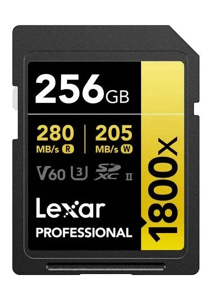 Lexar 256GB Professional 1800X Uhs-Iı V60 Sdxc Hafıza Kartı