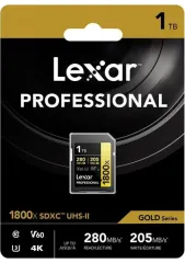 Lexar Professional 1tb 1800X 280MB/S 4K V60 Sd Hafıza Kartı
