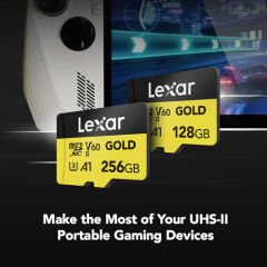 Lexar 256GB 280 MB/s UHS-II V60 microSD Hafız Kartı (Gold Serisi)