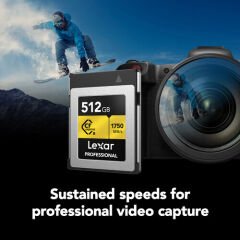Lexar Pro CFexpress 512GB Type B Gold Hafıza Kartı