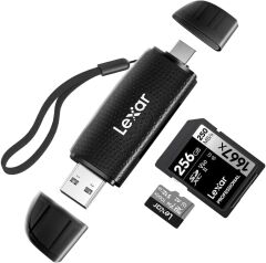 Lexar-Lexar RW310 kart okuyucu, 2'si 1 arada USB C USB 3.1 OTG hafıza kartı okuyucu SD/Micro SD/SDHC/SDXC kart okuyucu adaptörü, 170 MB/s'ye kadar hız