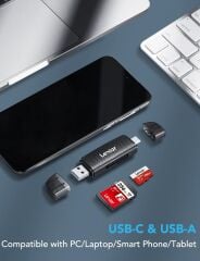 Lexar-Lexar RW310 kart okuyucu, 2'si 1 arada USB C USB 3.1 OTG hafıza kartı okuyucu SD/Micro SD/SDHC/SDXC kart okuyucu adaptörü, 170 MB/s'ye kadar hız