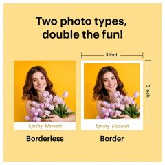 Kodak Mini 3 Retro - Taşınabilir Fotoğraf Yazıcısı( Kare 8X8CM Baskı - Sarı ) Bundle