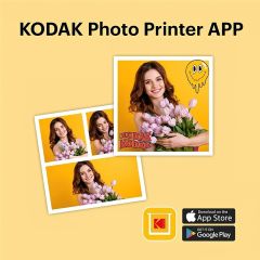 Kodak Mini 3 Retro - Taşınabilir Fotoğraf Yazıcısı( Kare 8X8CM Baskı - Sarı ) Bundle