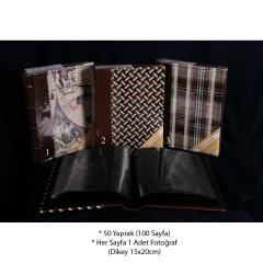 15x21cm 100’Lük Deri Fotoğraf Albümü / ACR-LPP68100