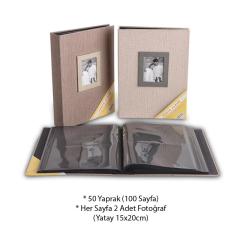 15x20cm 200 Lük Koton Desenli Fotoğraf Albümü / ACR-16WPP68200