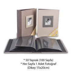 15x21cm 100’Lük Koton Desenli Fotoğraf Albümü / ACR-16WPP68100