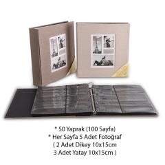 10x15cm 500’Lük Koton Desenli Fotoğraf Albümü / ACR-16WPP46500