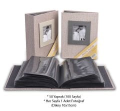 10x15cm 100’Lük Koton Desenli Fotoğraf Albümü / ACR-16WPP46100