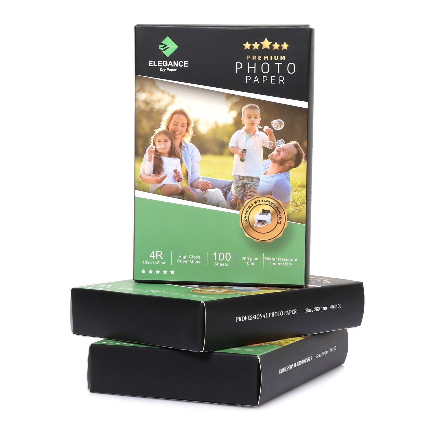 Elegance 4r 10X15 cm Glossy 260GSM 300ADET Fotoğraf Kağıdı 3 Lü