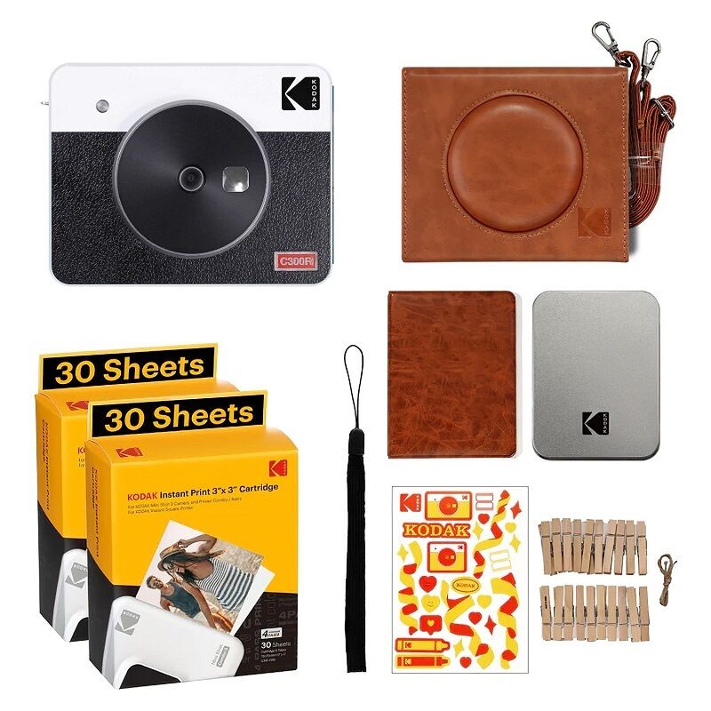 Kodak Mini Shot Combo 3 Retro Anında Baskı Dijital Fotoğraf Makinesi + Bundle ( Beyaz )